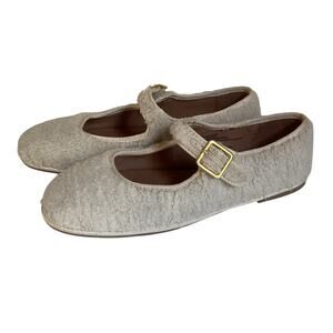 Universal Thread Mary Jane Flats Sherpa Cream Fleece Texture Size 9